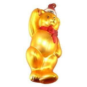 Large 10.25" Vintage Dept 56 Mercury Glass Teddy Bear Christmas Ornament